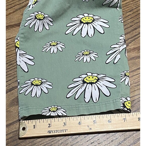 BSR by Samii Ryan Cargo Pants Size 9 Smiley Face Daisy Green Pants - Picture 6 of 13